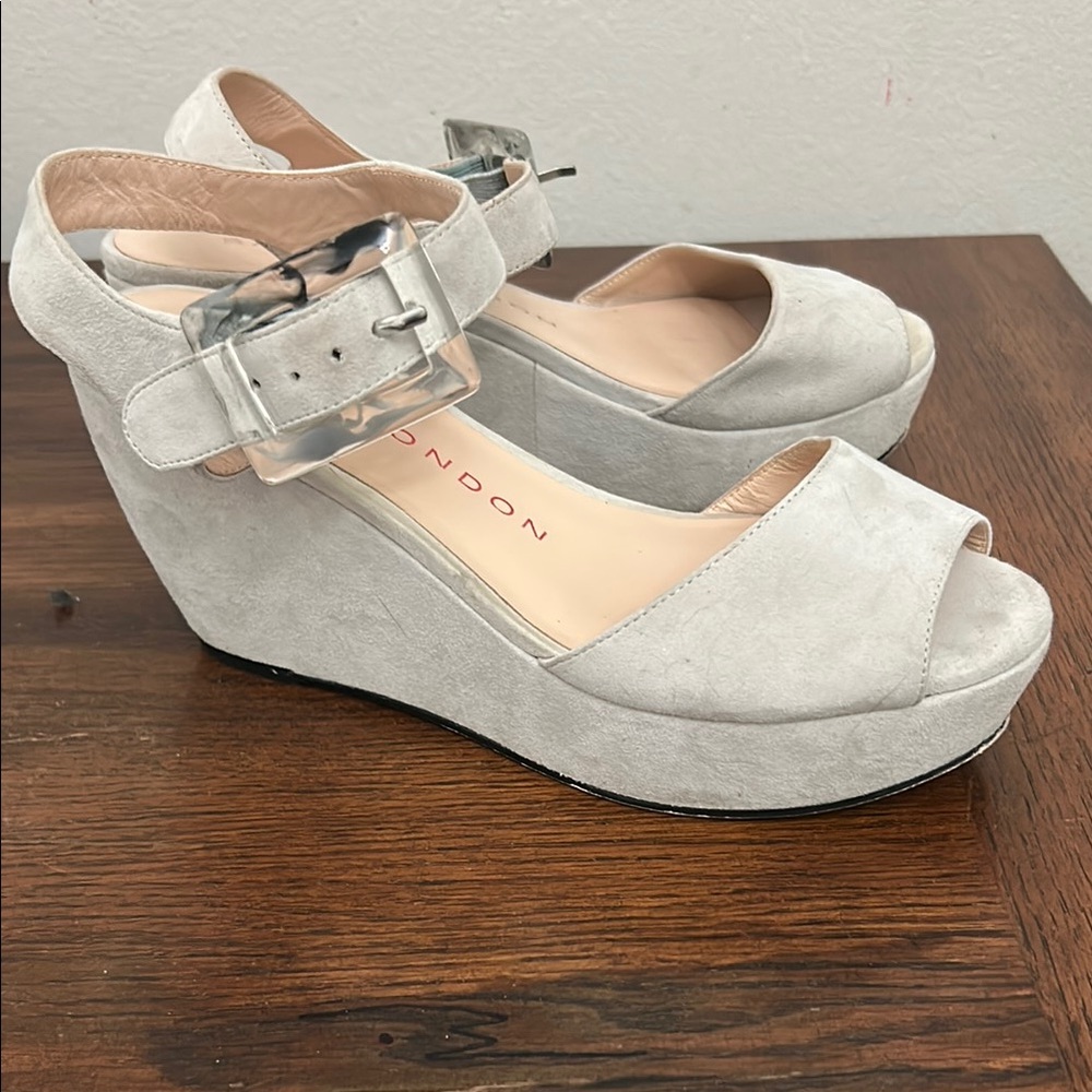Women's Sacha London Gray Wedge Sandals